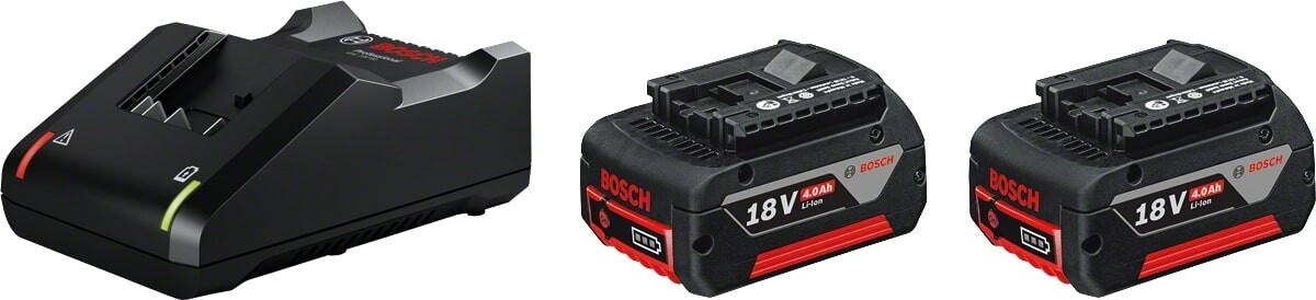Комплект аккумулятор BOSCH 18 В GBA18 V 2 штуки и зарядное устройство GAL 18-40 Professional (1600A019S0) - Фото 2
